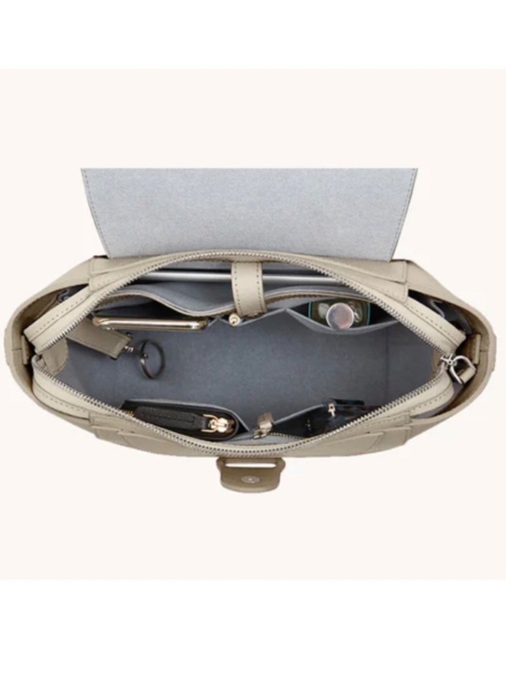 Senreve Midi Maestra Pebbled Leather Satchel/Backpack in Beige-Tan - EUC - Picture 8 of 9